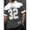 Summer Men's Casual, Comfortable, Breathable Round Neck T-shirt Size 32 Printed Pattern Suitable for Outdoor Wear