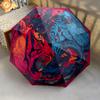 Tiger and Rooster  pattern, automatic folding umbrella, portable and foldable design, 8 ribs, a Christmas or birthday gift.