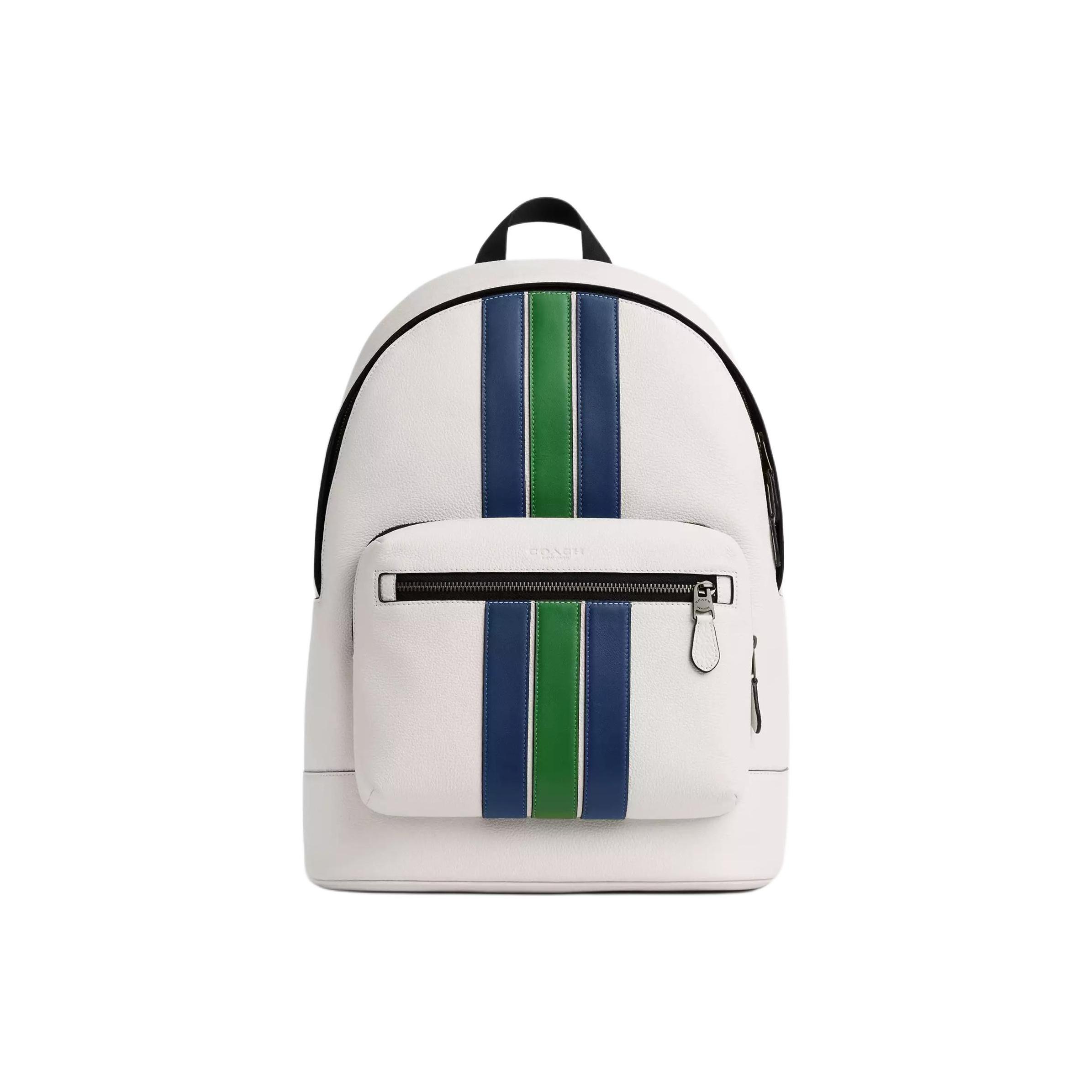 Coach West 32 Striped Design Leather