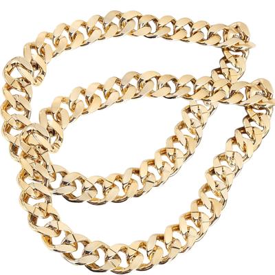 MagZen Extra Thick Chain Necklace, Plastic and Acrylic, Kids' Hip Hop Costume, Dance Costume, Gold, Lightweight, Adjustable Length (2)