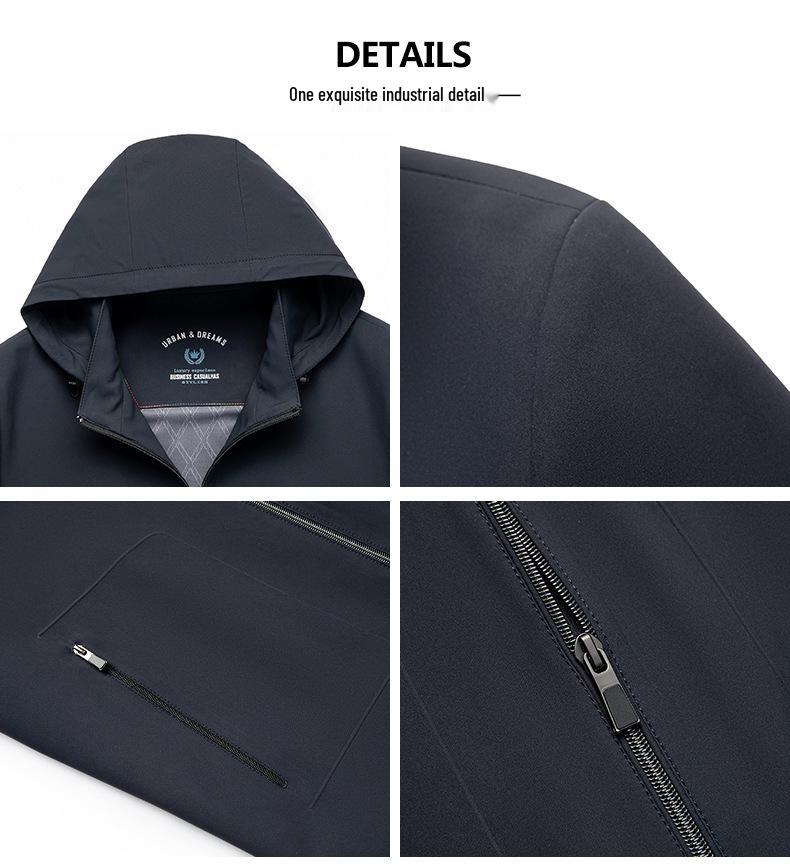 Men's 2026 Spring Casual Business Jacket with Detachable Hood