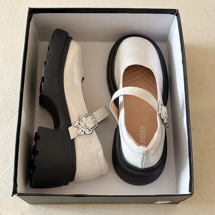 

Туфли Мэри Джейн на платформе Женские 2025 Новые Универсальные с бантом на толстом каблуке Колледж Британский стиль Одинарные туфли Высокий каблук Маленькие кожаные туфли 40