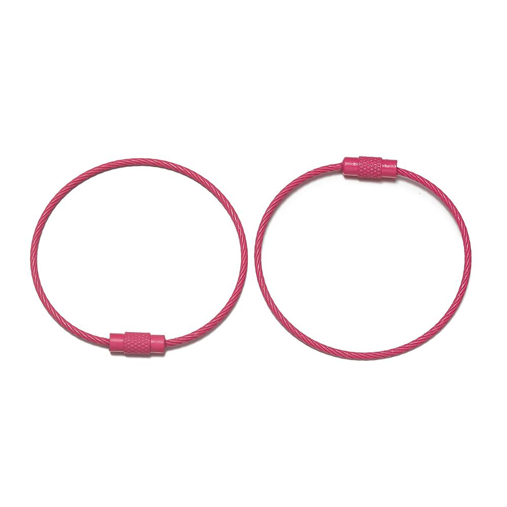10pcs/Lot Colorful Iron Wire Keychain Cable Loop Screw Lock Rope Key Holder Keyring Key Chain Rings for Jewelry Making Supplies
