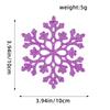 10CM Plastic Snowflake Christmas Tree Decorations - Hollow Powdered Snowflake Pendants