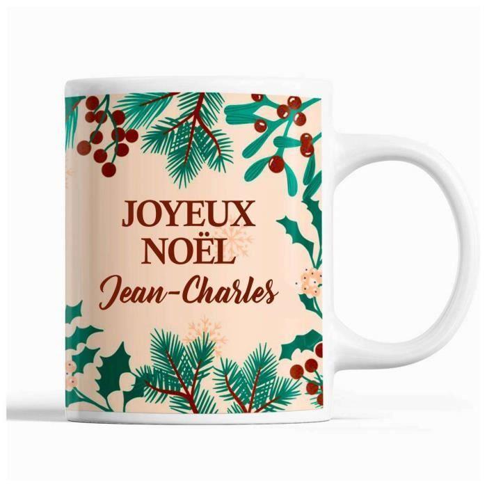 Mug - Noël Jean-Charles - Beige - 325 ml - Résistant lave-vaisselle et micro-onde