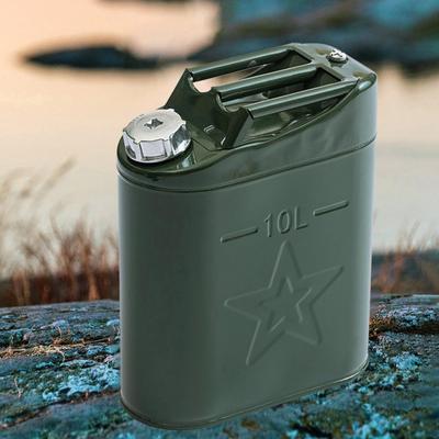 Bidon d'essence en métal 10L Réservoir d'essence Récipient diesel pour usage d'urgence Polyvalent Bonne étanchéité
