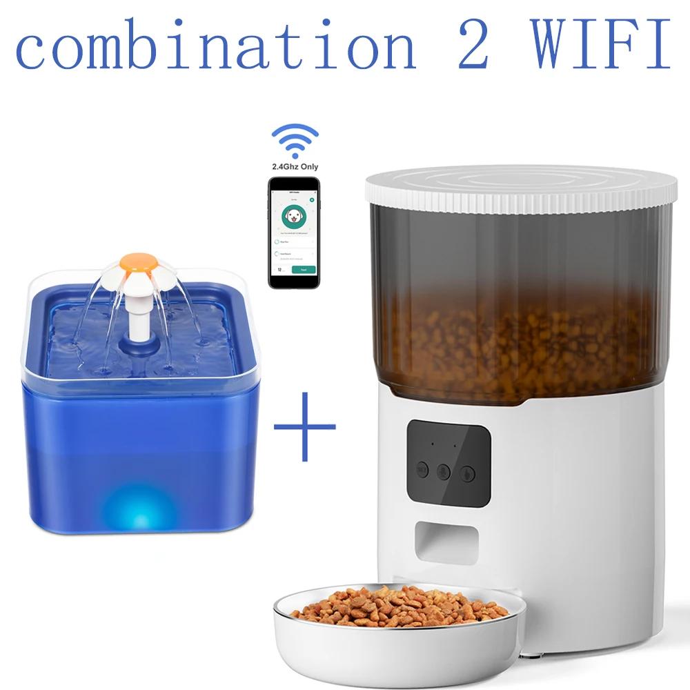For 4L Pet Feeder  Automatic Dog Food Dispenser Smart Cat Feeder 2L Cat Automatic Drinking Fountain Dog Water Feeder