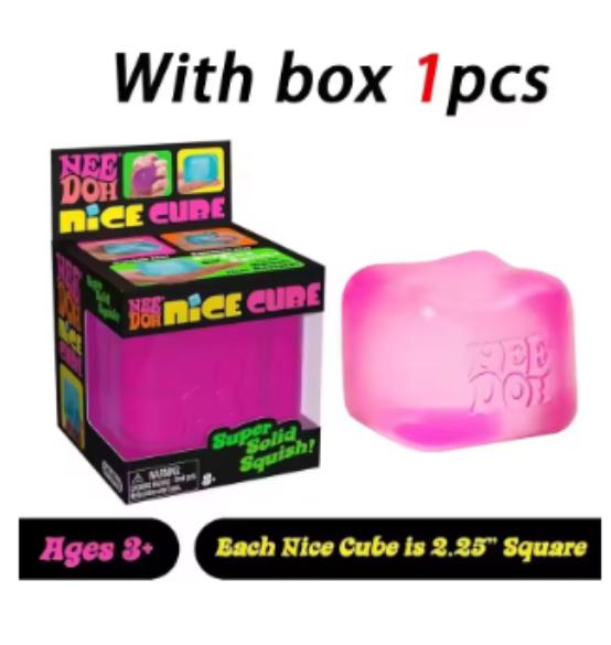 Hot New Needoh Ice Cube Shaped Sensory Toy, Super Solid Pressure Relief, Squeezing Toy, Adult Anxiety Relief, Relaxation
