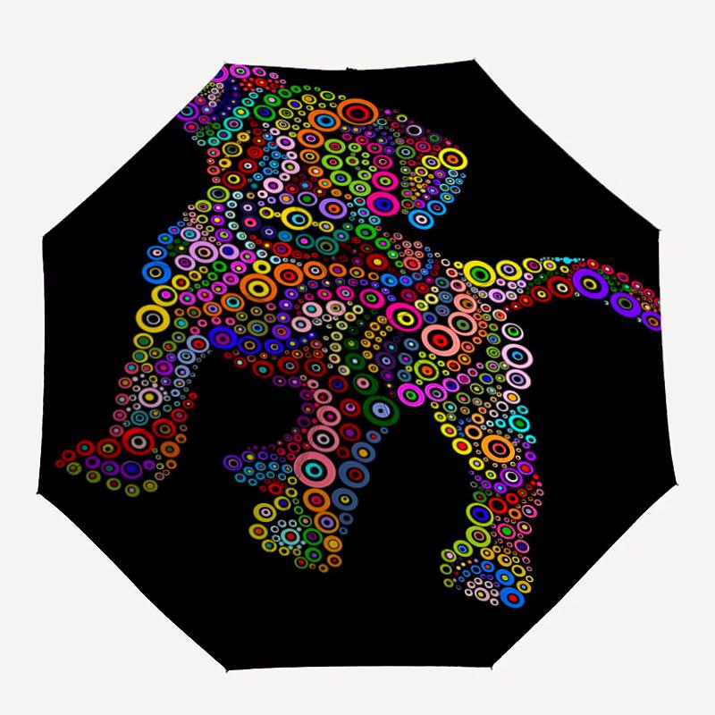 

1pc Colorful Circles Monkey Umbrella That Opens Closes Automatically Perfect Gift with a Convenient Folding Mechanism 05
