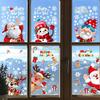 2025 Christmas Decorative Glass Window Stickers Santa Claus Snowman Elk Scene Layout Electrostatic Wall Sticker Xmas Ornaments