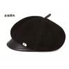 Womens Genuine Leather Beret Hat With Short Brim Foldable Adjustable Cap Winter Light Luxury Style