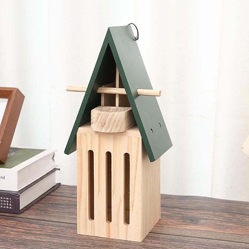 Hanging Butterfly Shelter Weather Resistant Wooden Habitat Feeder For Outdoor Garden