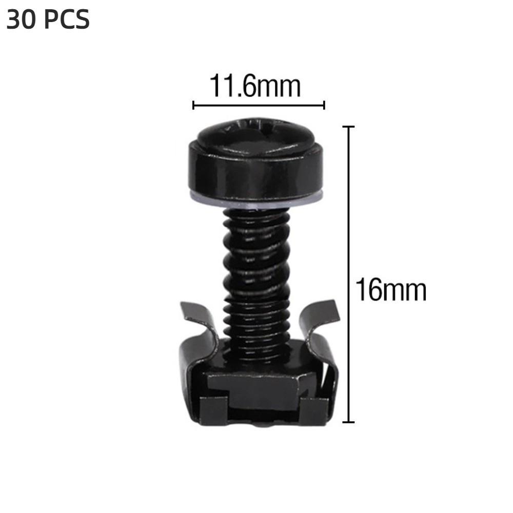 

30pcs Stainless Steel Screws Buckle Nut Nickel Plated Screw and Nut Set Server Shelves Black Zinc