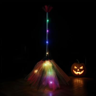 Halloween Witch Broom Light Up Broom Witch Costume Accessories Cosplay Accessories Halloween Decorations For Party Kids Role