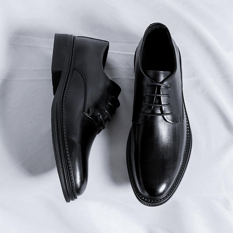 Mode 2025 Design Herrskor Läder Snörning Klassiska Casual Handgjorda Herrskor För Kontor Business Vardagsbruk Bekväma Trendiga