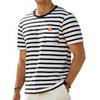 Men’s Summer Striped T-shirt: Loose-fit, Vintage-style, Commuter-friendly, Relaxed, Minimalist, Casual, Round-neck, Short-sleeved Top