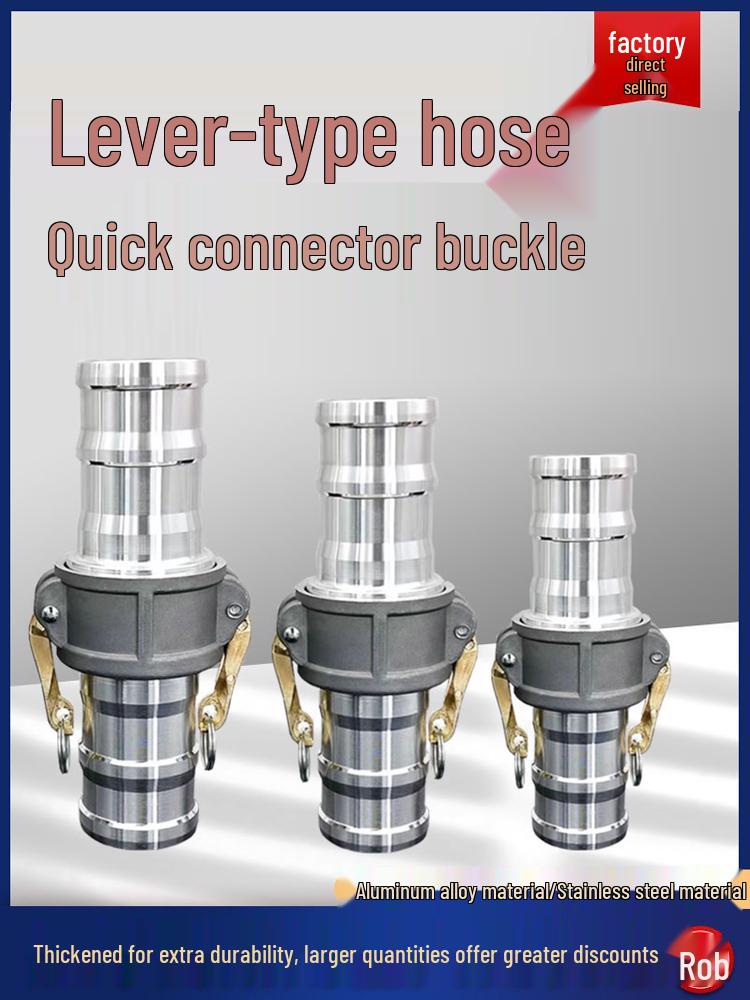 Aluminum Alloy Type C Male/Female Quick Coupler Hose Fittings with Reducing Lever 3/4-inch Male (inc. clamp)