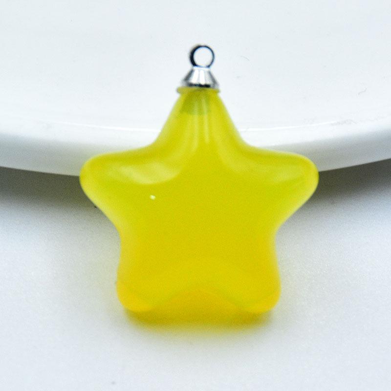 Jelly Color Acrylic Five-Pointed Star Earrings and Bag Charms for DIY Jewelry Accessories