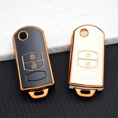 Hot Sale TPU Car Key Case Cover for Mazda Demio M3 M5 M6 CX-5 CX7 CX9 RX8 MX5 MPV 2 Buttons Keyless Fob Holder Key Chain Set