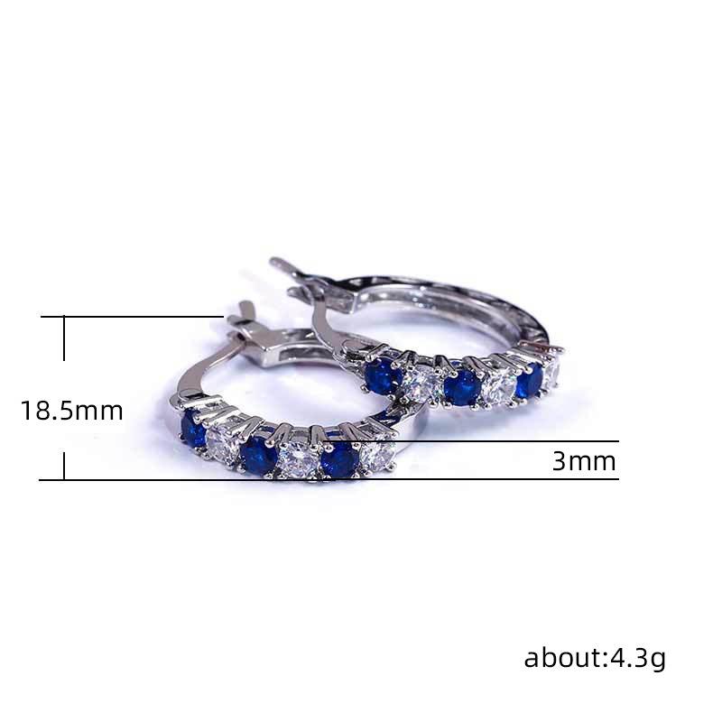 Pinduoduo Earrings, Colorful Zircon Ear Buckles Fashion Zircon Ladies Earrings, Versatile Earrings