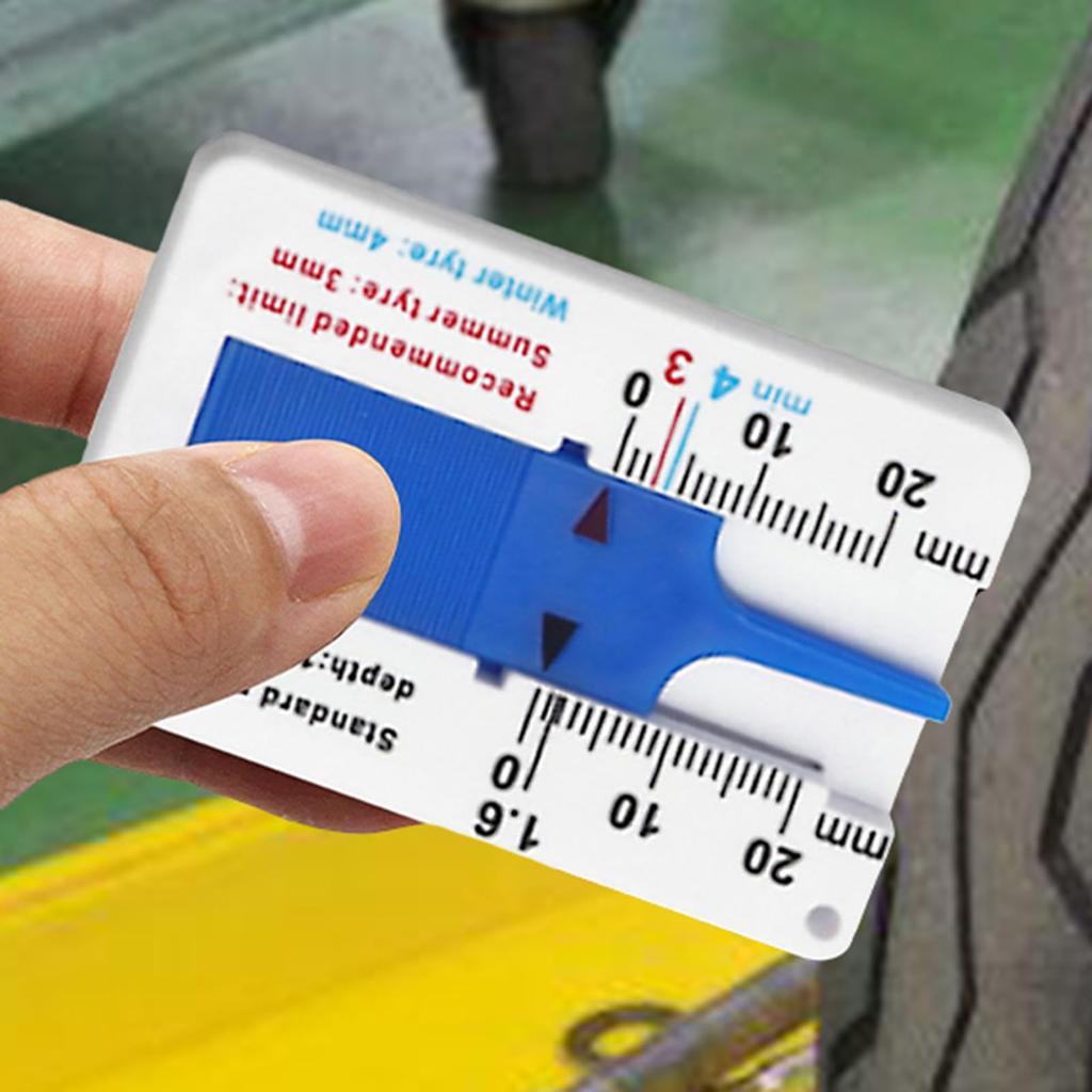 Tire Depth Ruler, Tire Groove Depth Measuring Device, ABS Pocket Size, Compatible with Cars,