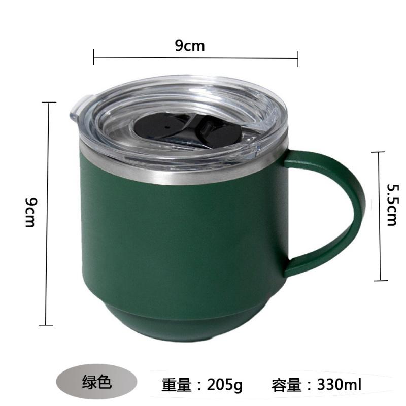 11oz stainless steel insulated coffee mug with handle double wall vacuum travel mug tumbler Cup with sliding lid
