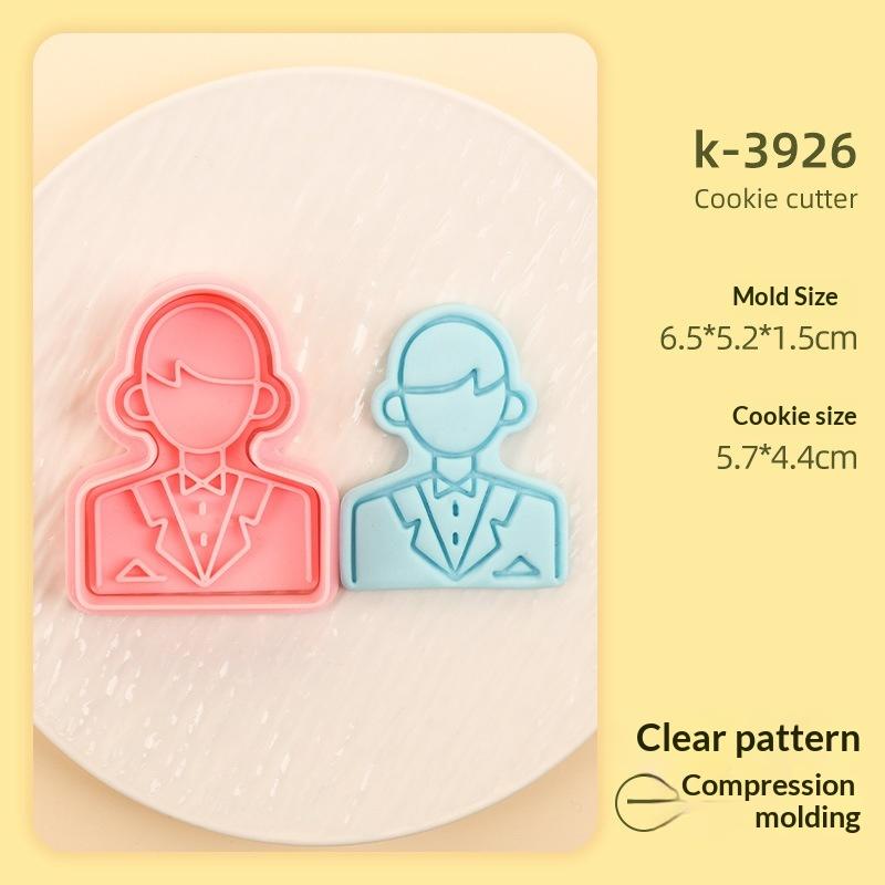 1/4Pcs 3D Valentine s Day Wedding Cookie Cutters Biscuit Mold Cookie Mould Stamp Party Decor Baking Tools