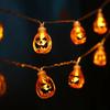 LED Halloween Pumpkin String Lights, Battery Powered, Suitable For Outdoor Family Gatherings Ghost Parties Halloween Decorations
