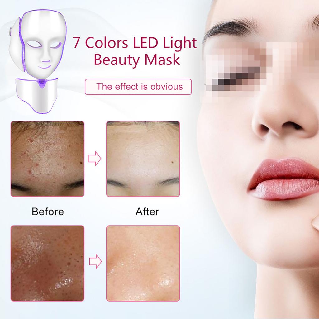 7Colors Photon LED Mask Face Neck Anti Wrinkle   Removal Skin Rejuvenation Machine