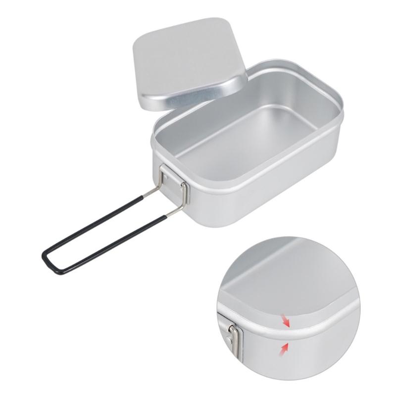 Aluminum Lunch Box Ourdoor Camping Cookware Food Container Storage Dinnerware