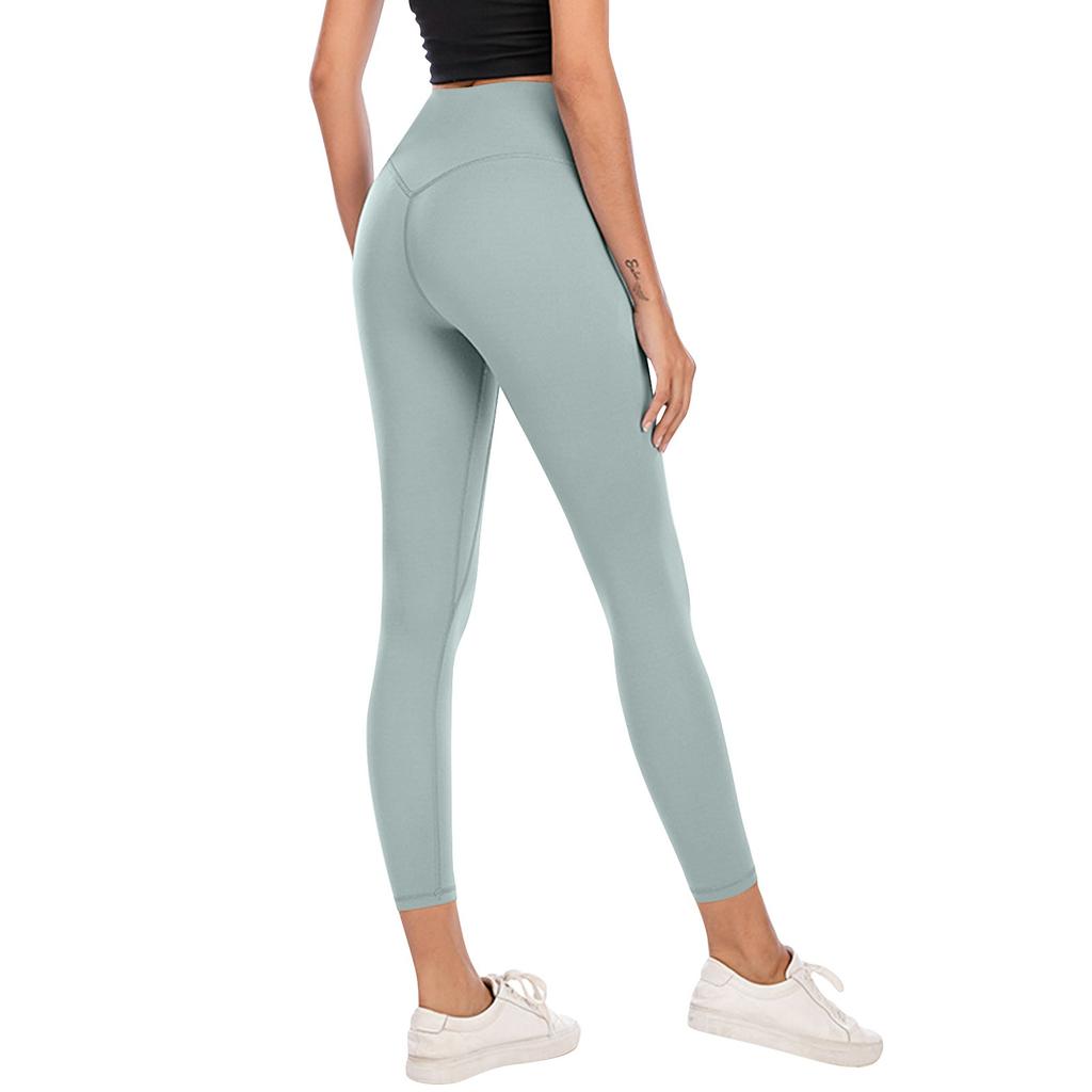 Yoga-Kleidung, pfirsichfarbene, hüfthebende Sportbekleidung, Fitnesshose, keine peinlichen Linien, hautfarbene, hohe Taille, enge Yogahose
