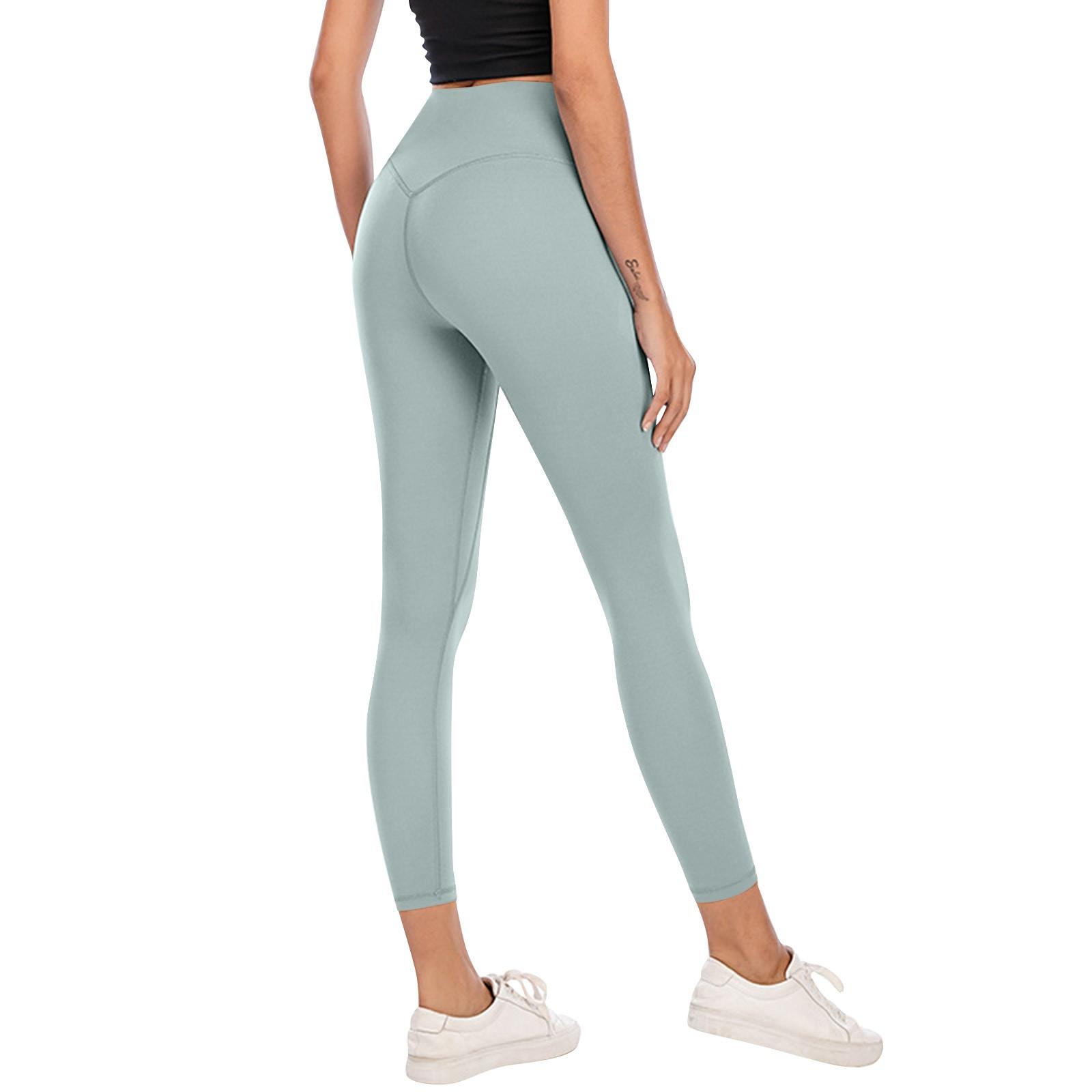 

Одяг для йоги Персиковий Спортивний одяг з ефектом підтягування сідниць Фітнес штани Без незручних ліній Голі Штани для йоги з високою талією XXXL світло-синій колір