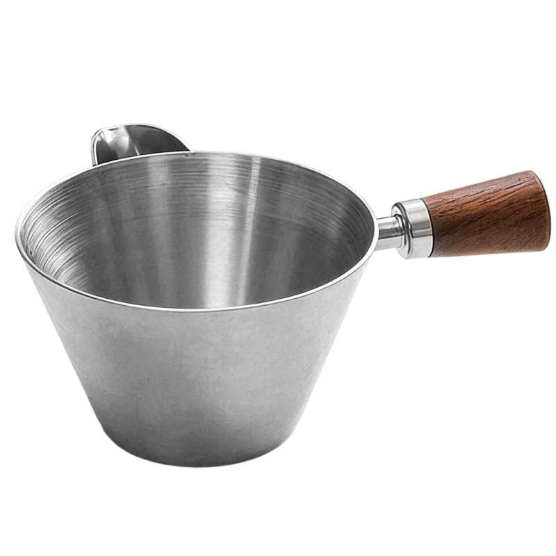Practical Espresso Filter Cup With Handle and Scale Stainless Steel Milk Ounces Cup With Measurement Marks