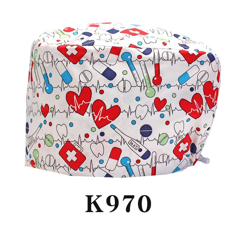 Fashionable Digital Printed Medical Hats for Women Men Breathable Soft Nursing Caps TOOTH Pet Clinic Surgical Scrubs Hat