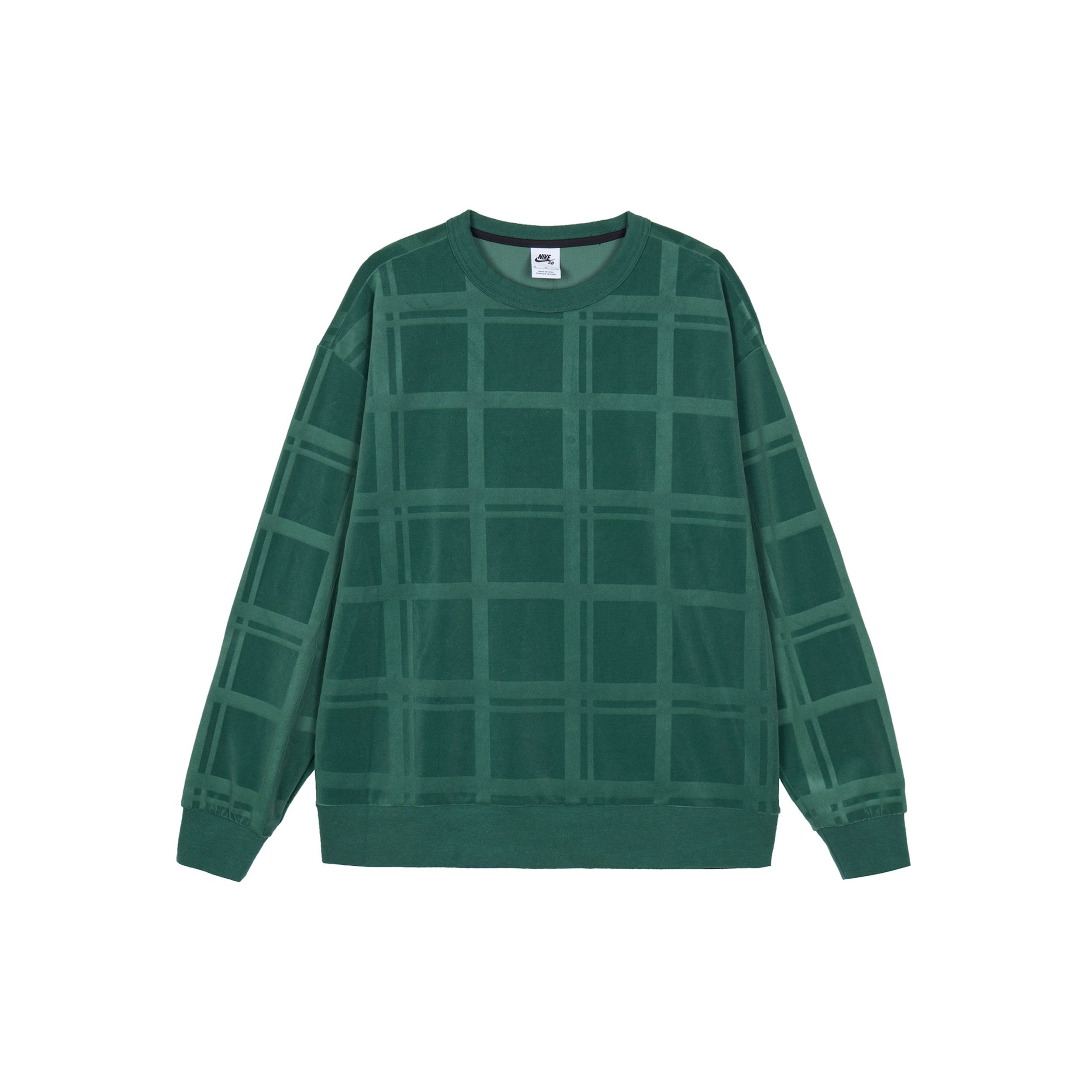 

Мужская толстовка с круглым вырезом в клетку Nike Solid Checkered Skateboard, зеленая DA4260-333