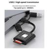 TYS-205 iP/Type-C/USB to SD/TF Card Reader High Speed Dual Slot V30 USB 3.0 Adapter for Data Transfer/Photo Backup Compatible with iOS/Android/MAC