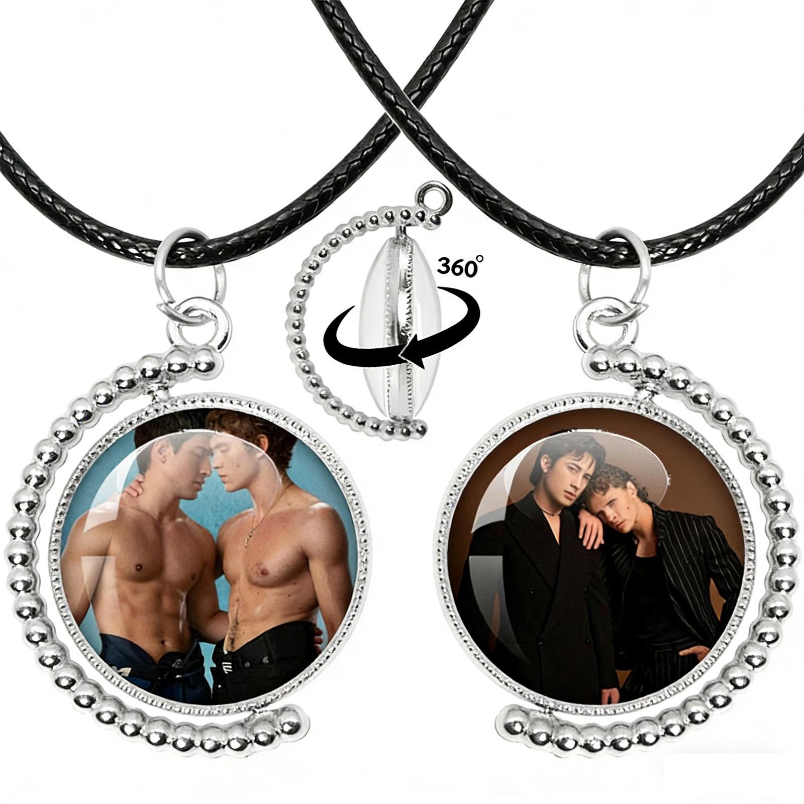 Double Sided Rotating Necklace Jewelry, Gift For Friends One Size