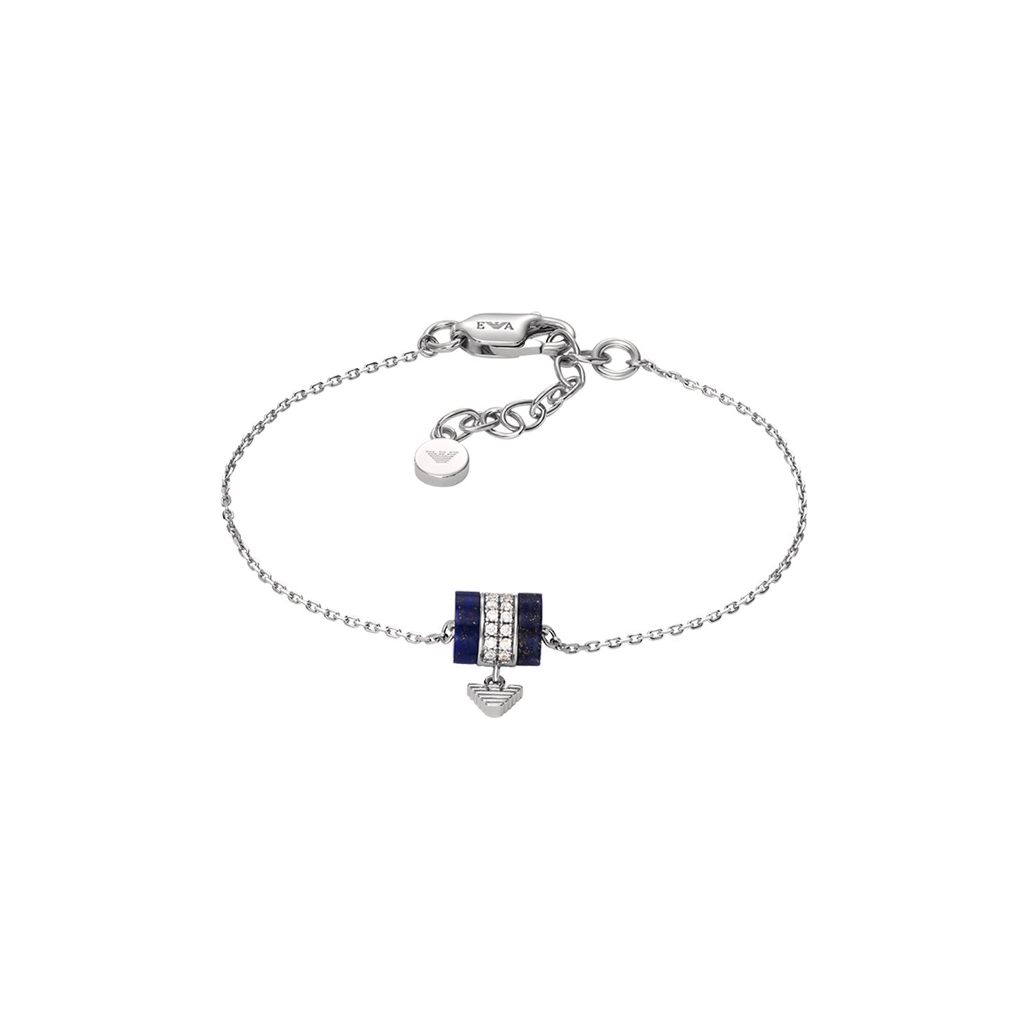 Emporio Armani Unique Blue Beaded Charm Bracelet With Diamond Eagle Logo Women bracelets EG3572040 Basic Packaging-Box