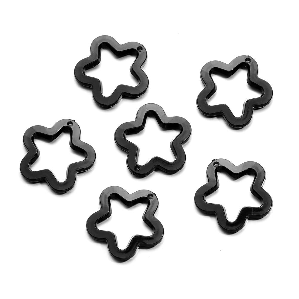 10Pcs/Lot Colorful Acrylic Five-Pointed Star Loose Pendent For DIY Necklace Bracelet Jewelry Making Accessories Supplies