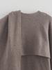 Women's Asymmetric Knitted Scarf Jacket - Fall/Winter 2024 European & American Style
