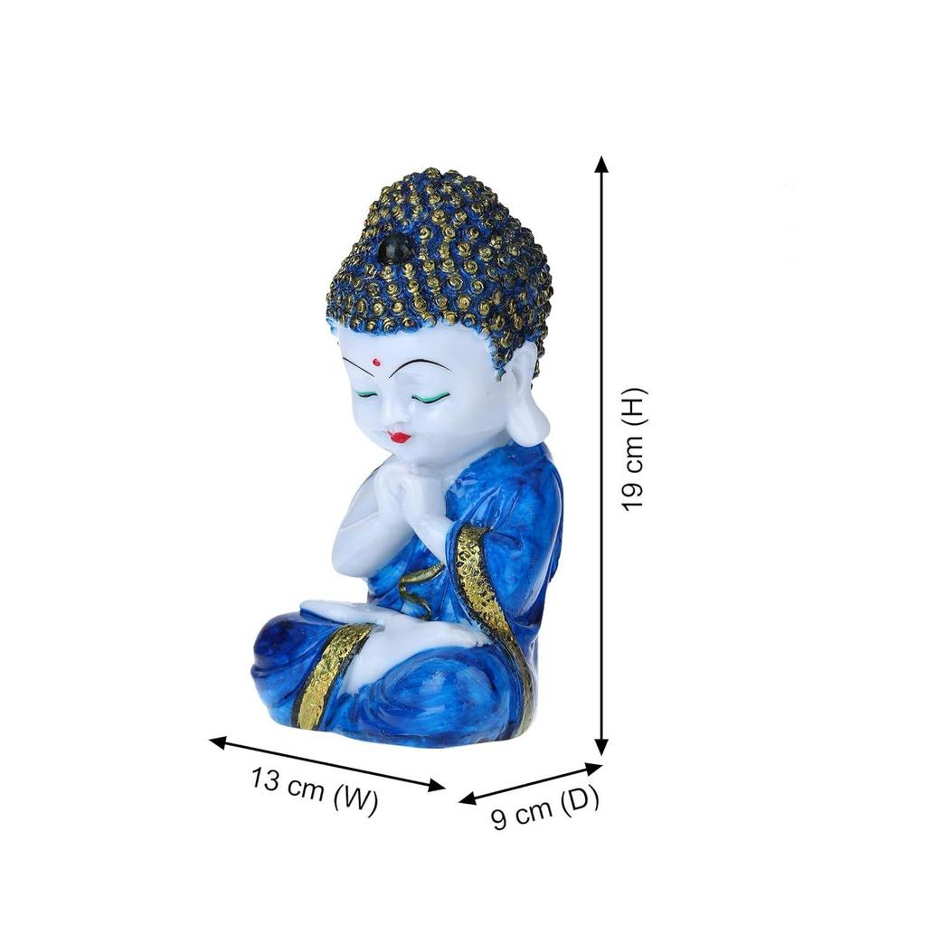 Polyresin Buddha Idol Decorative Showpiece Little Baby Monk Buddha, Showpiece for Home Decor Car Dashboard