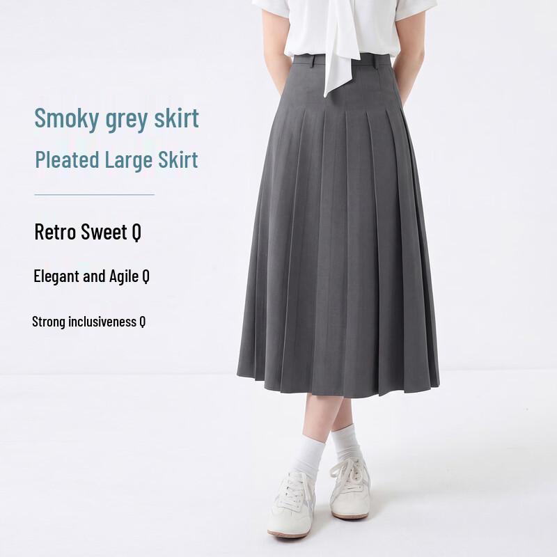 FivePlus Slimming Pleated A-Line Midi Skirt S