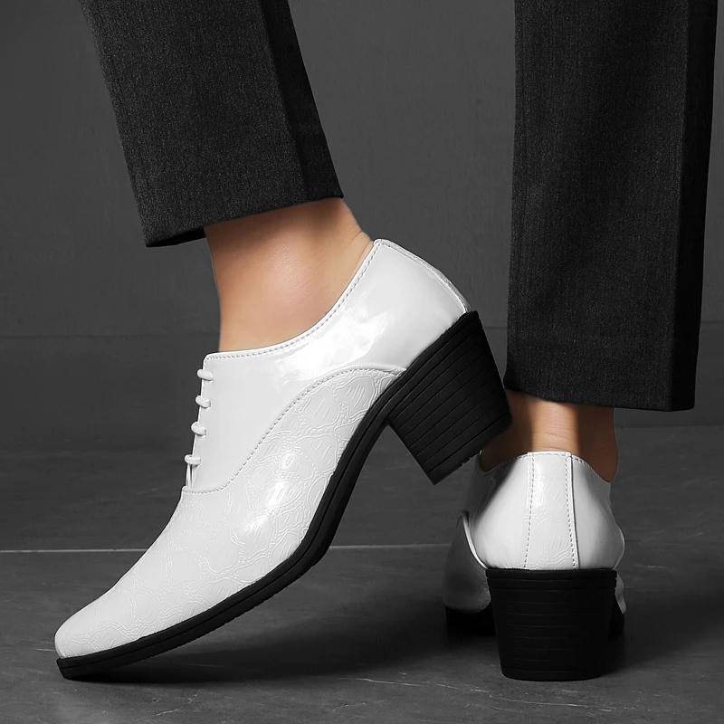 New Arrival Pointed Men's Shoes Red Leather Shoes Big Size 46 Men Height Increasing High Shoes for Men Zapatos Hombre De Vestir
