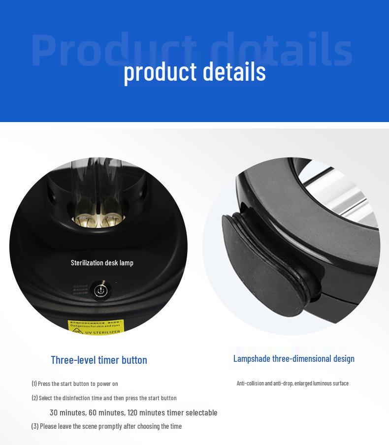 Portable UVC Ozone Germicidal Lamp for Home and School: Ultraviolet Mite Removal and Deodorization