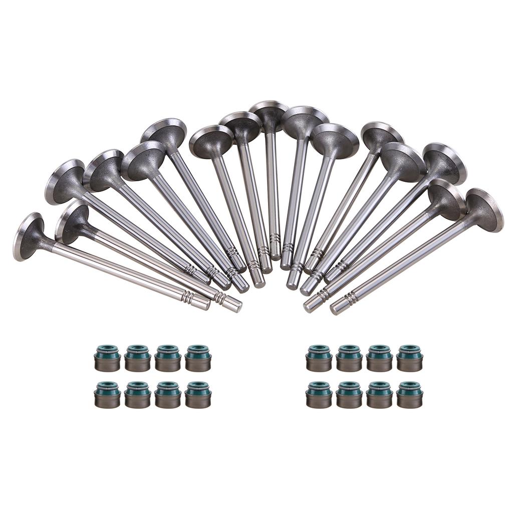 8pcs Exhaust Valves & 8pcs Inlet Valves &16pcs Oil Seals Compatible for VW Skoda 2.0 TDI