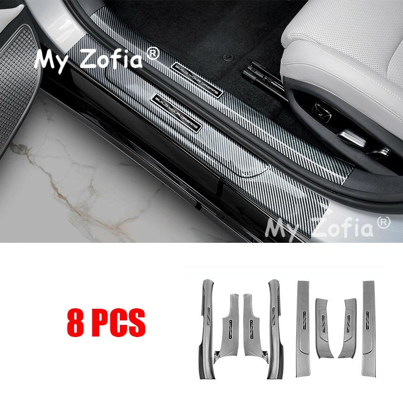 For BYD Han L 2025 2026 ABS Carbon Fiber Welcome Pedal Door Sill Scuff Threshold Guard Plate Anti-scratch Sticker Accessories