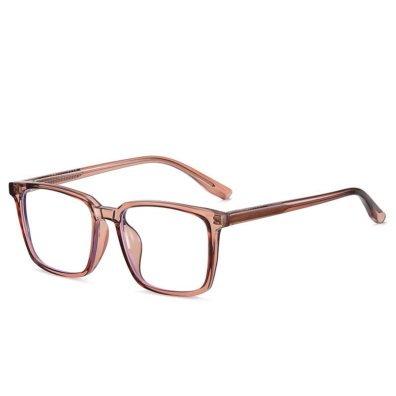Transparent Tea Frame 1.56 Aspherical Lens Anti-Blue Light Single Vision Prescription Eyeglasses Women Men 0 -0.5 -0.75 To -6.0