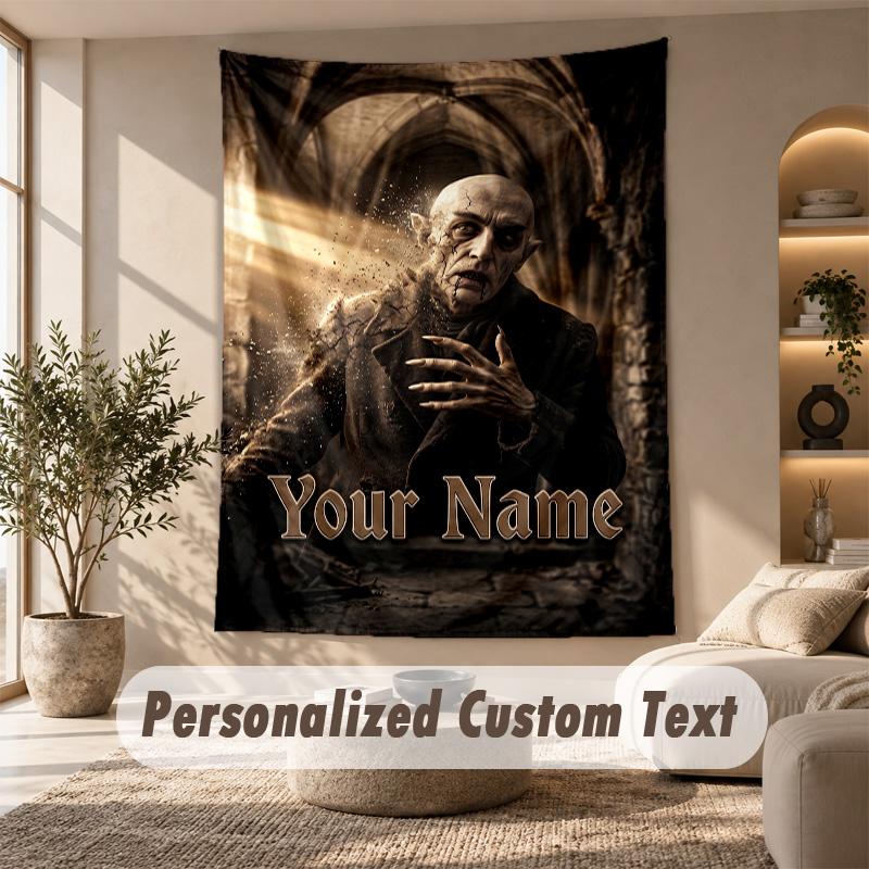 Tapestry Custom Name Text, Wall Hanging Tapestry Home Room DecorNosferatu Count Orlok