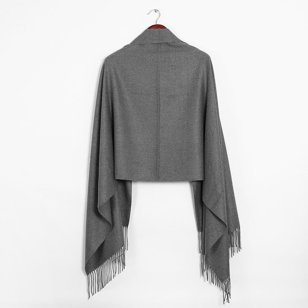 Cashmere Basic Muffler Dark Gray Plain Winter Scarf