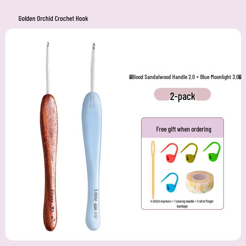 Soft Grip Resin Crochet Hook with Hand-Polished Stainless Steel Needle for Doll and Wool Knitting